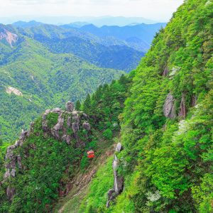 鎌ヶ岳と大黒岩と新緑の御在所岳